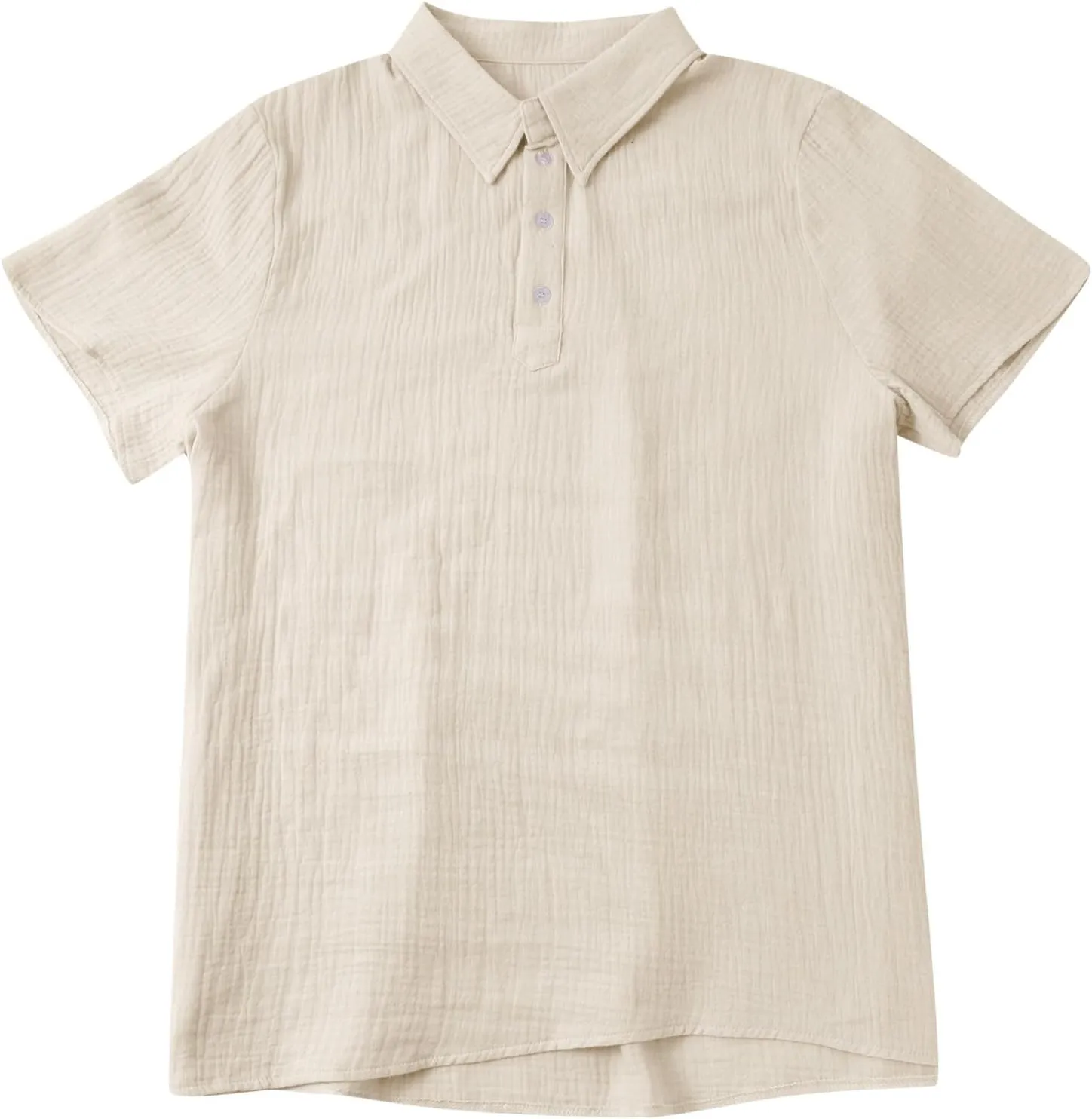 Men's Button Polo Shirt Textured Casual Knit Short Sleeve Polo T Shirt Summer Beach Holiday Stretchy Golf Shirts