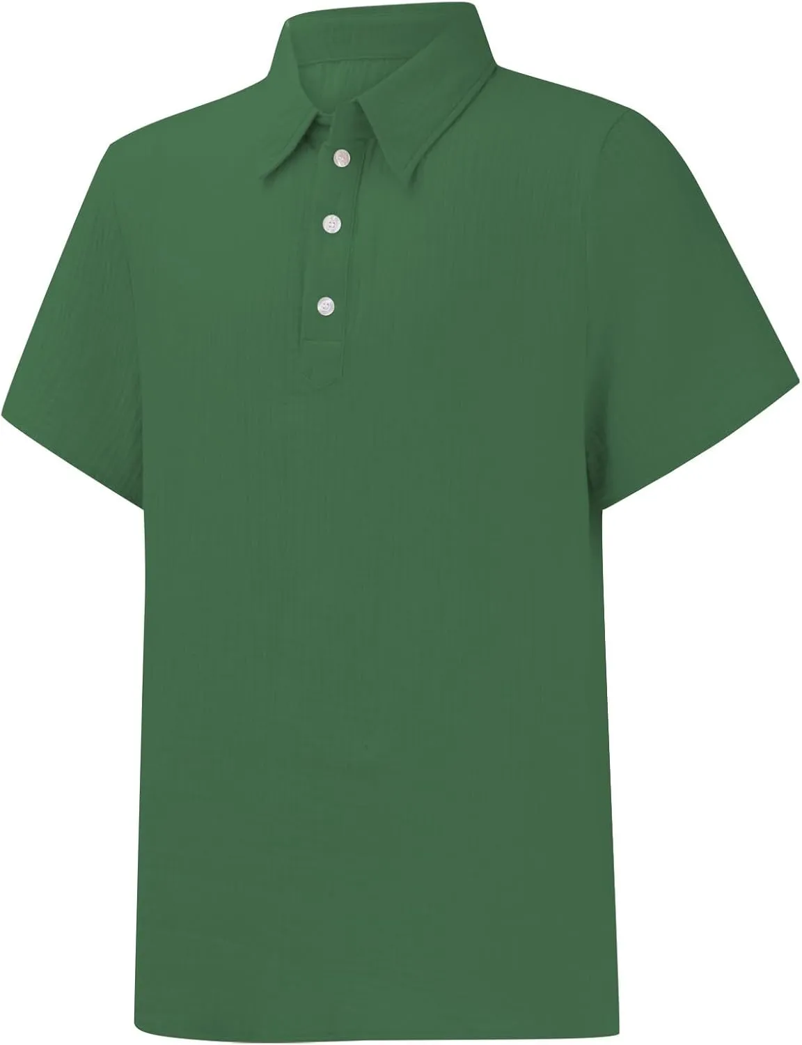 Men's Button Polo Shirt Textured Casual Knit Short Sleeve Polo T Shirt Summer Beach Holiday Stretchy Golf Shirts