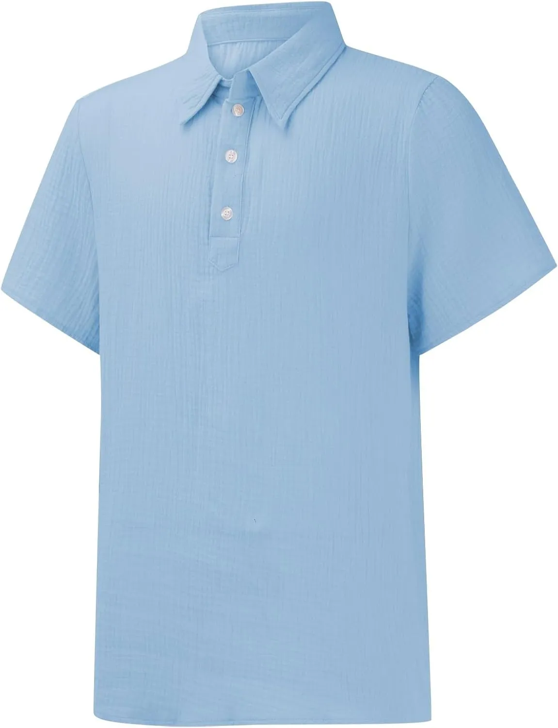 Men's Button Polo Shirt Textured Casual Knit Short Sleeve Polo T Shirt Summer Beach Holiday Stretchy Golf Shirts