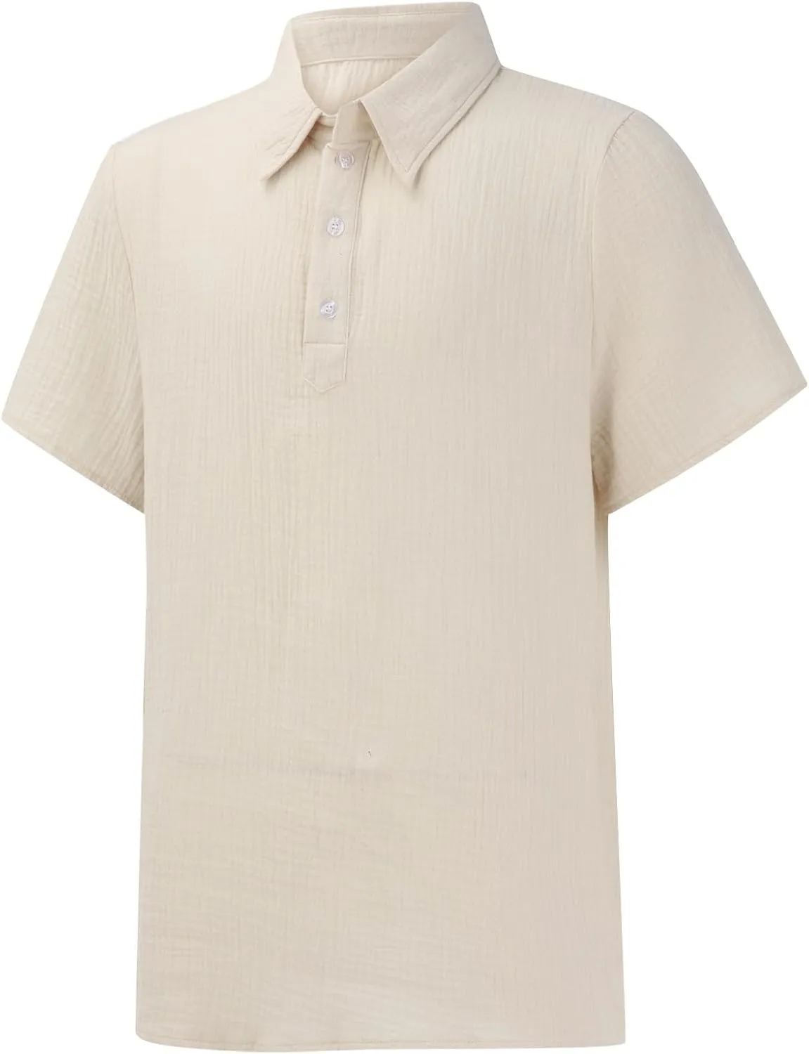 Men's Button Polo Shirt Textured Casual Knit Short Sleeve Polo T Shirt Summer Beach Holiday Stretchy Golf Shirts