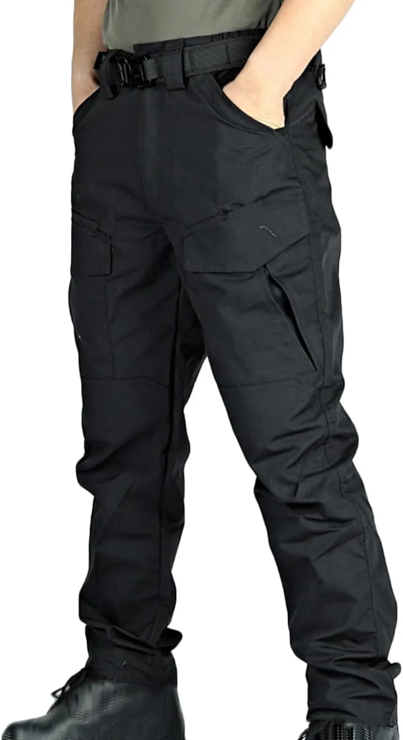 Men's Combat Cargo Pants Water-Proof Stretch Tactical Hiking Trousers Outdoor Cozy Straight Cut Tooling Work Pants