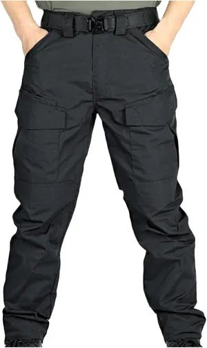 Men's Combat Cargo Pants Water-Proof Stretch Tactical Hiking Trousers Outdoor Cozy Straight Cut Tooling Work Pants