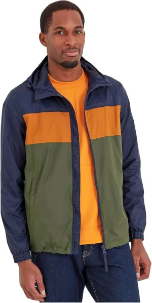 Mens Craven Milatex Colour Block Waterproof Jacket (S) (Khaki Green/Navy/Dark Orange)