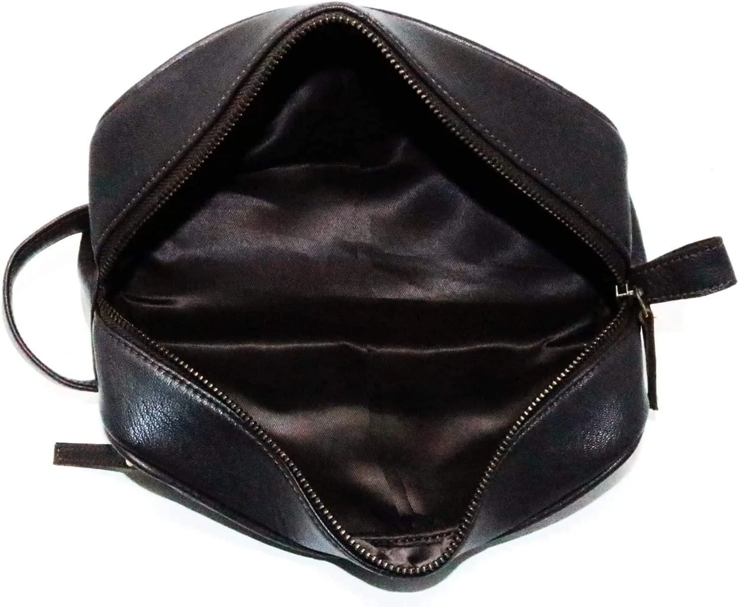 Men's Genuine Leather Toiletry Bag Waterproof Dopp Kit Shaving Bags and Grooming for Travel Groomsmen Gift Men Women Hanging Zippered Makeup Bathroom Cosmetic Pouch Case Make Up kit
