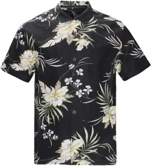 Men's Hawaiian Floral Shirts Silk and Linen Button Down Casual Tropical Holiday Beach Shirts
