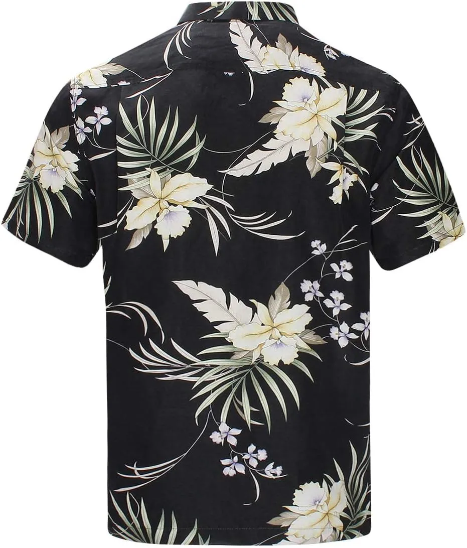 Men's Hawaiian Floral Shirts Silk and Linen Button Down Casual Tropical Holiday Beach Shirts