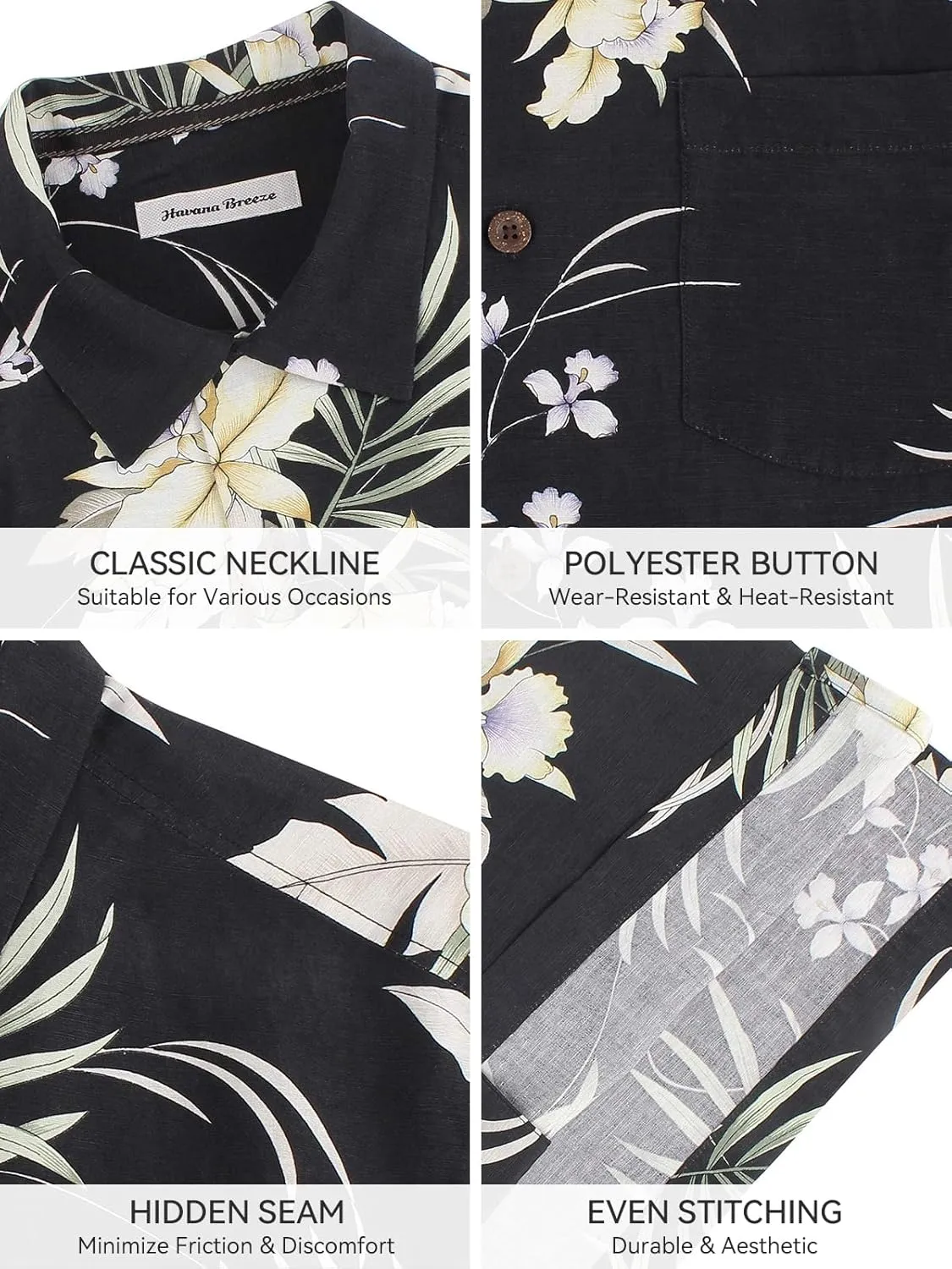 Men's Hawaiian Floral Shirts Silk and Linen Button Down Casual Tropical Holiday Beach Shirts