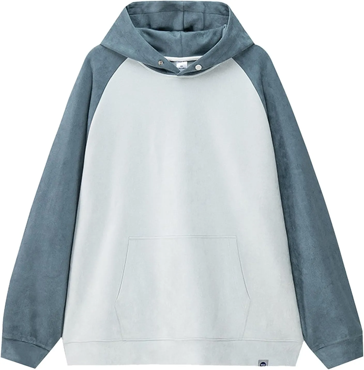 Mens Hoodies Buttons Classic Color Matching Pullover Male Suede Sports Classic Casual Youthful Hooded Tops