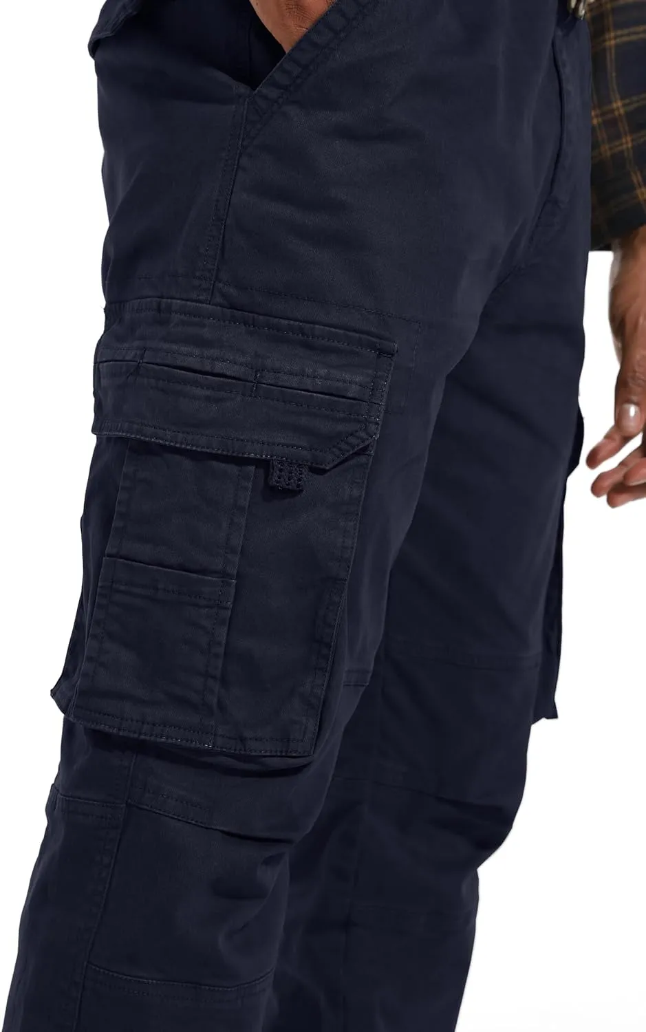 Men's Twill Slim-Fit Cargo Hiking Pants Stretch Cotton Casual Outdoor Tactical Utility Work Military Combat Pants