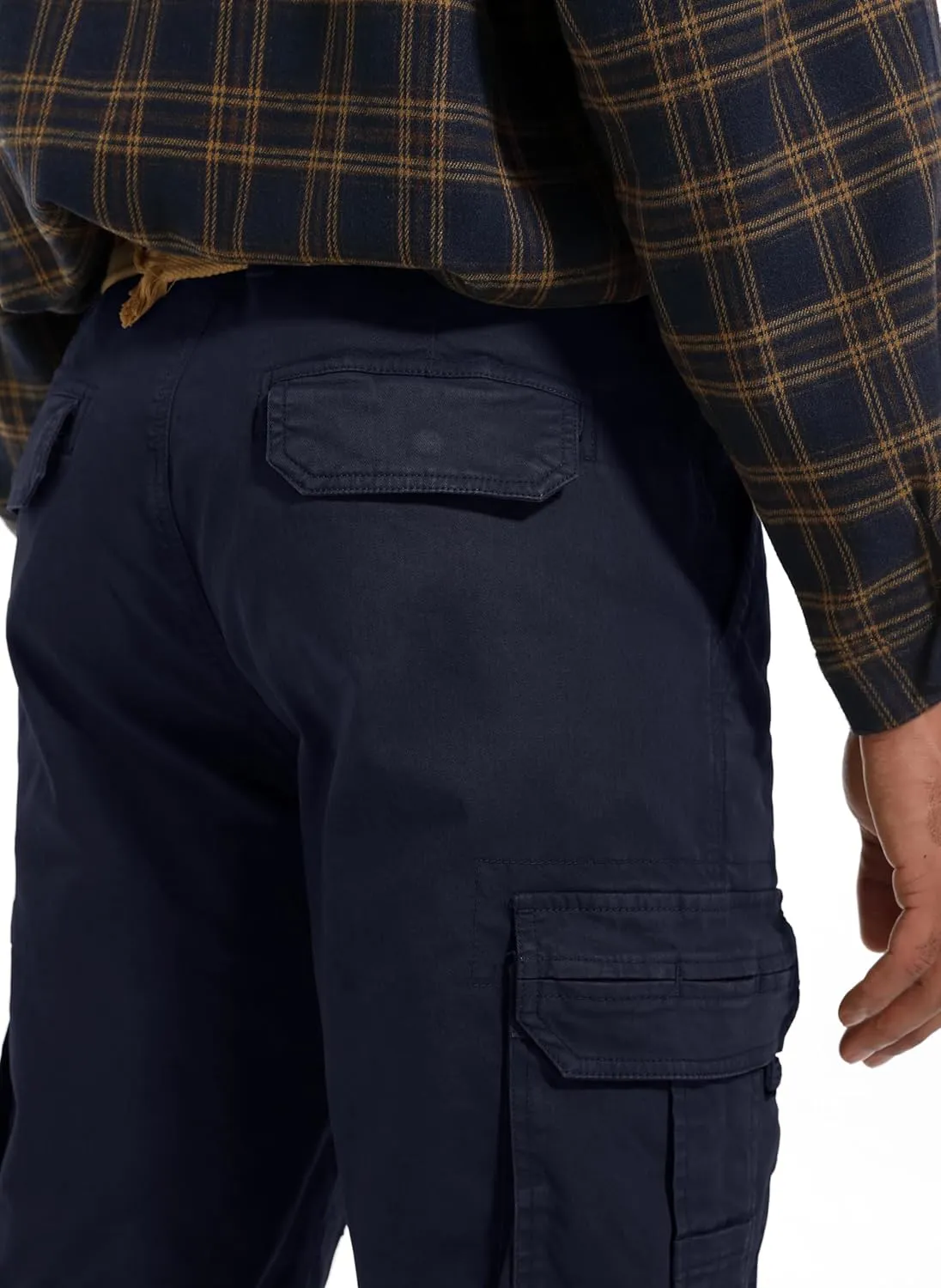 Men's Twill Slim-Fit Cargo Hiking Pants Stretch Cotton Casual Outdoor Tactical Utility Work Military Combat Pants