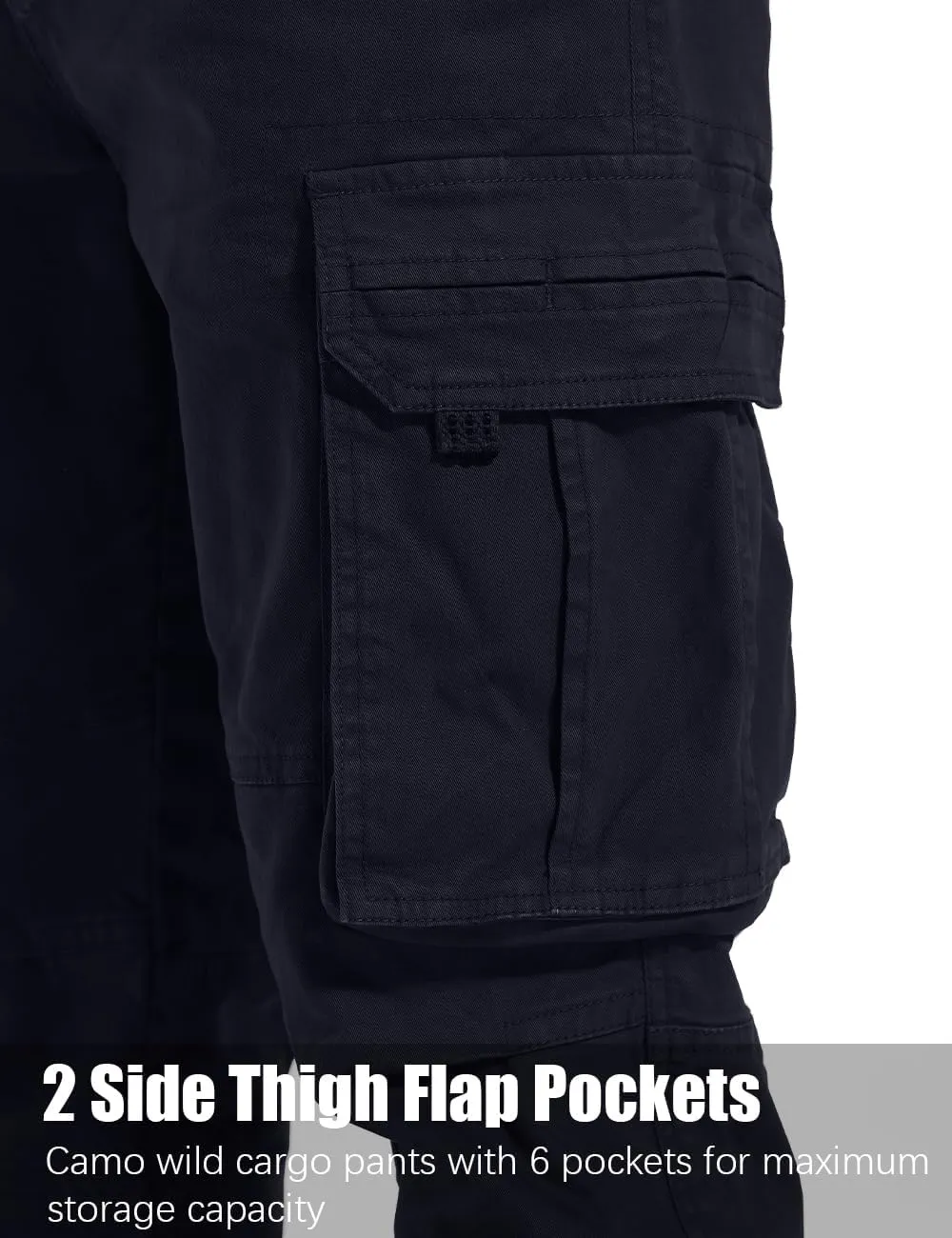 Men's Twill Slim-Fit Cargo Hiking Pants Stretch Cotton Casual Outdoor Tactical Utility Work Military Combat Pants