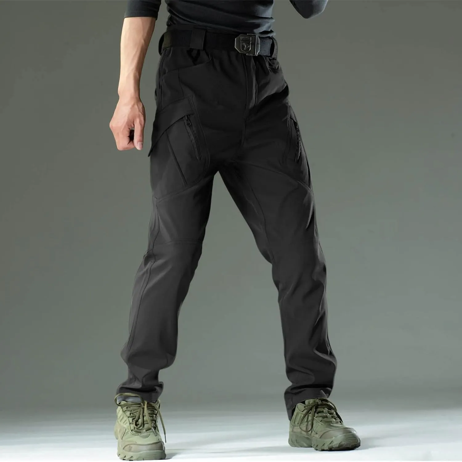 Men's Work Pants Waterproof Stretch Cargo Trousers Outdoor Ripstop Workwear Combat Pants Hiking Pants with Pockets