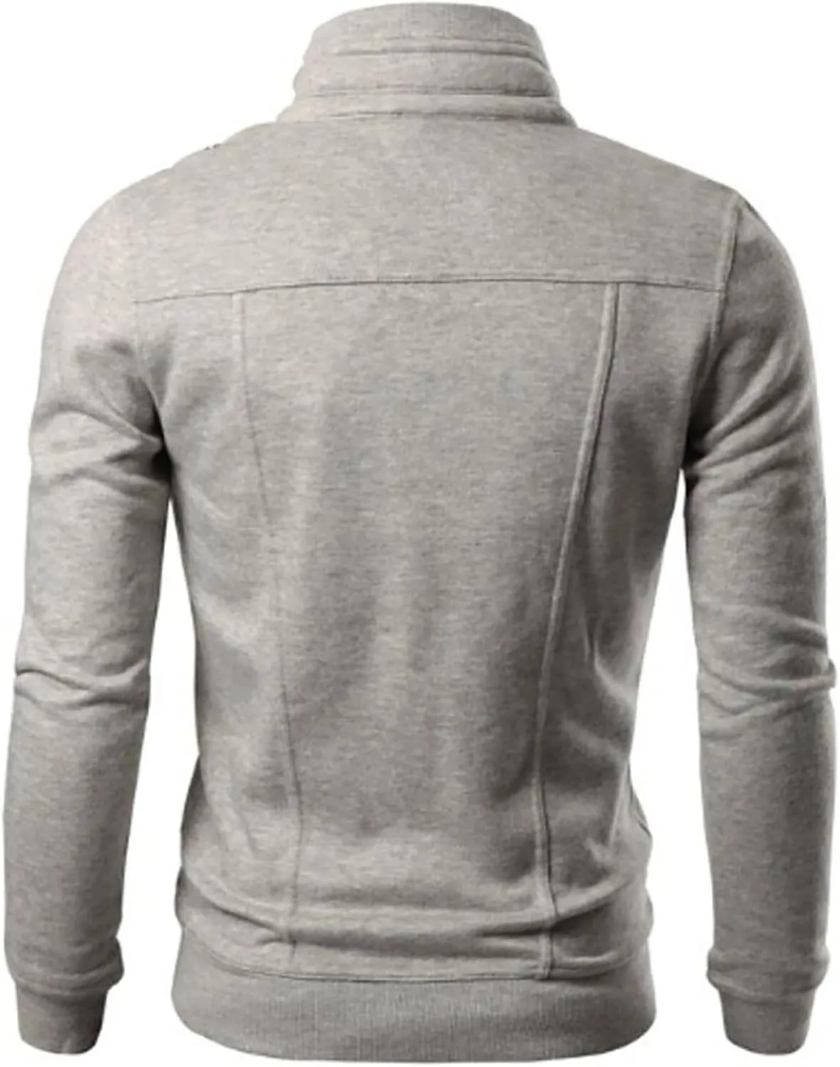 Men's Zip Up Hoodie Lightweight Button Fly Slim Fit Long Sleeve Cotton SweatShirt Fashion Stand Collar Sports Jackets