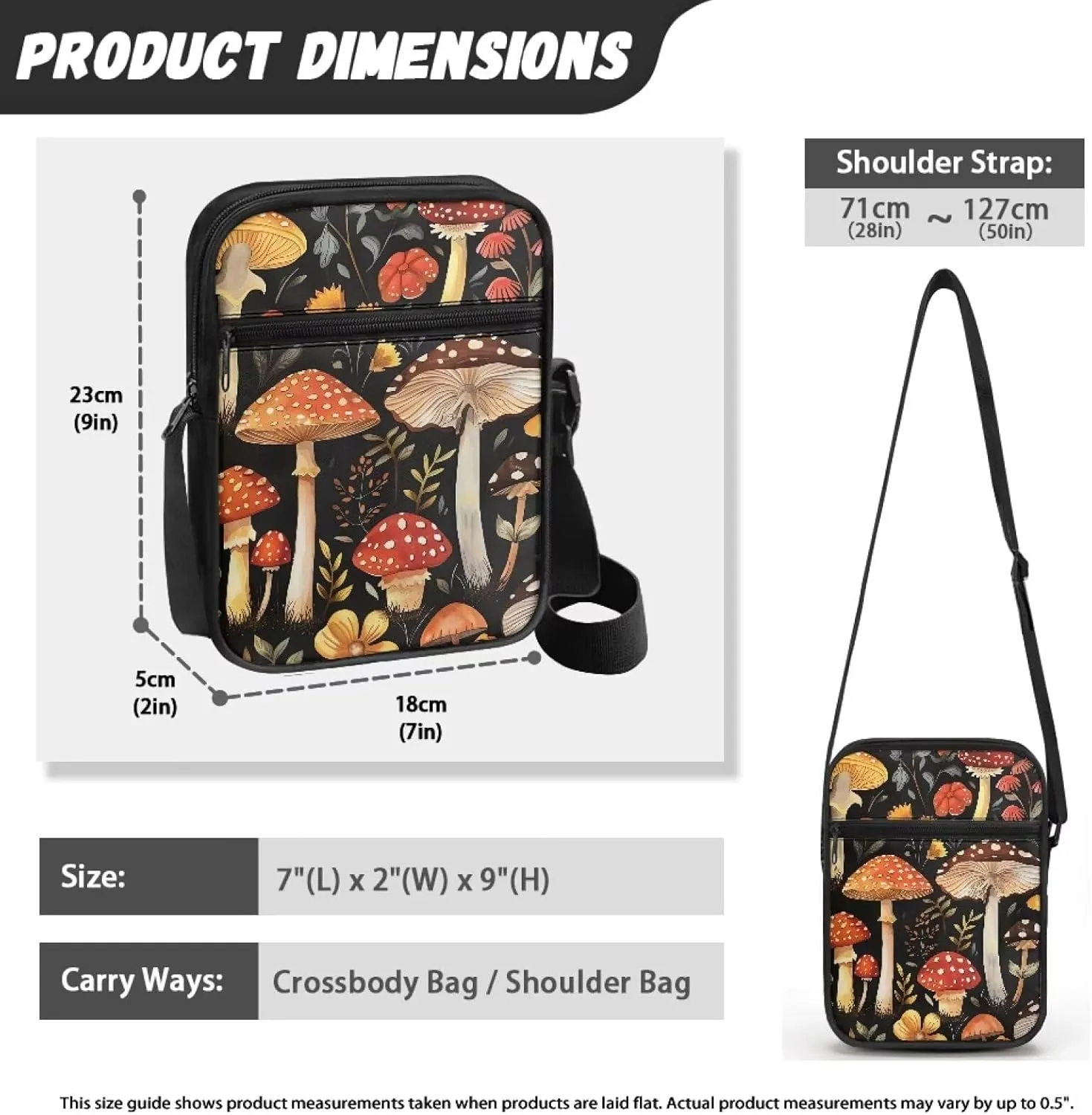 Messenger Bag for Women Lightweight Adjustable Crossbody Bag Compact Sling Satchel Casual Purse for Travel Everyday