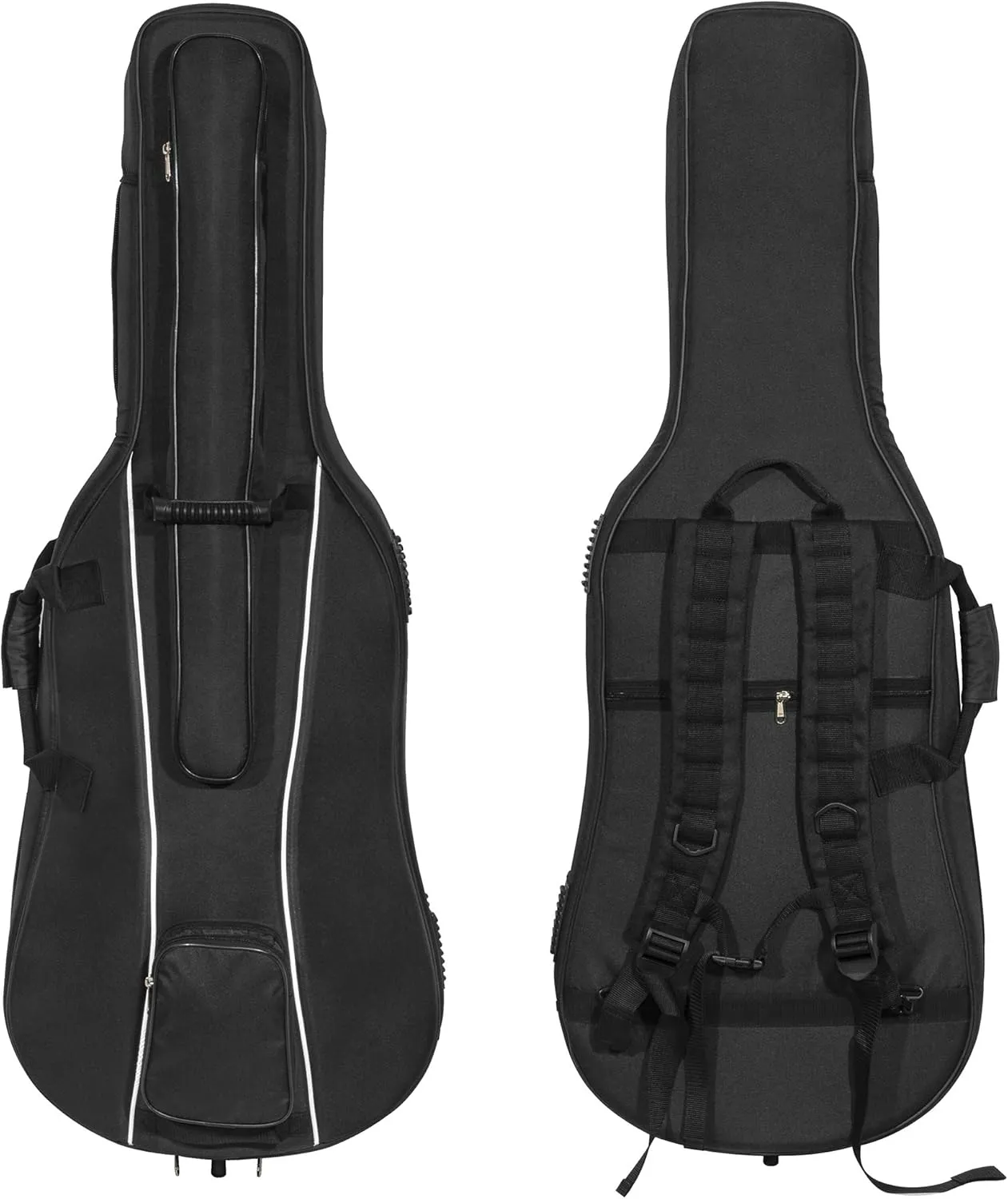MI&VI CB-5005 Travel Cello Soft Case Gig Bag (1/4 Size) With Multiple Pockets and Adjustable Backpack Straps | Thick 20mm Padding | Weather-Resistant | Non-Abrasive Lining - MIVI Music