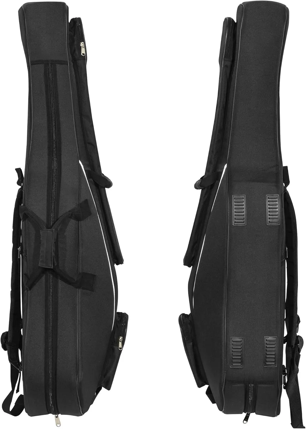 MI&VI CB-5005 Travel Cello Soft Case Gig Bag (1/4 Size) With Multiple Pockets and Adjustable Backpack Straps | Thick 20mm Padding | Weather-Resistant | Non-Abrasive Lining - MIVI Music
