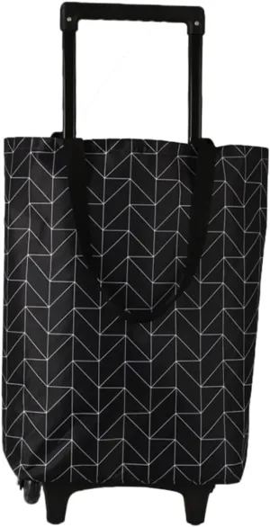 Mikinona Portable Cart with Bag Wheels Oxford Cloth Large Shopping Bag Folding Trolley for Groceries with Stair Climbing Wheels