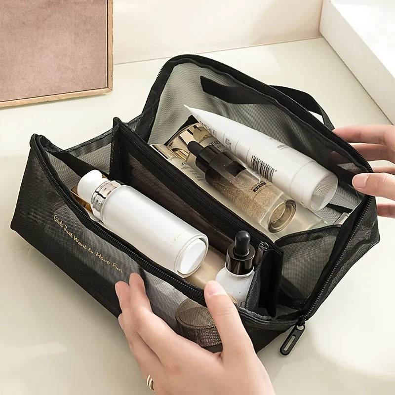 Mila | Spacious Travel Toilet Bag Made of Mesh Material