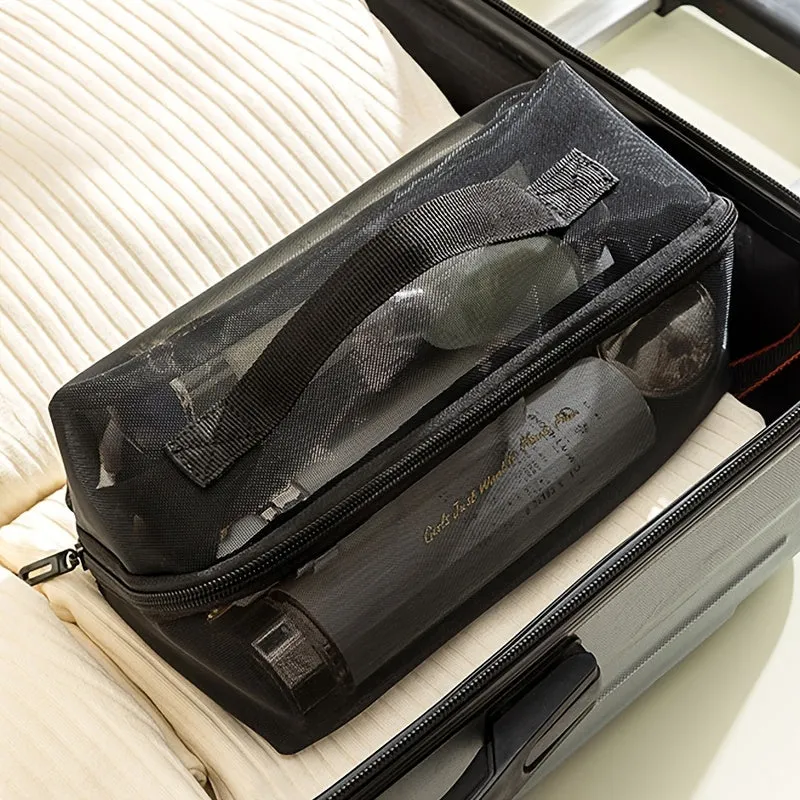 Mila | Spacious Travel Toilet Bag Made of Mesh Material