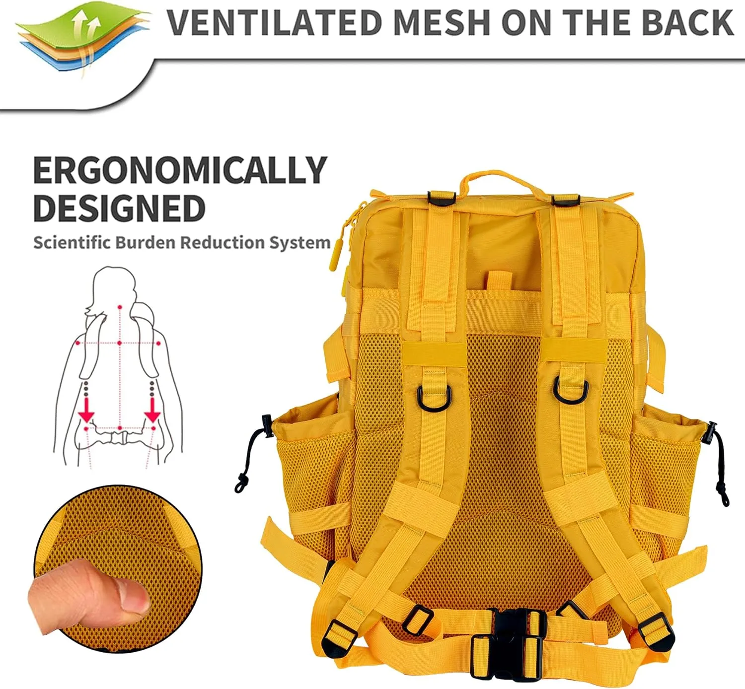 Military Tactical Backpack - 45L Molle Assault Pack for 3-Day Survival, Gym, Hunting, and Daily Use - Versatile Military Backpack & Trekking Day Pack