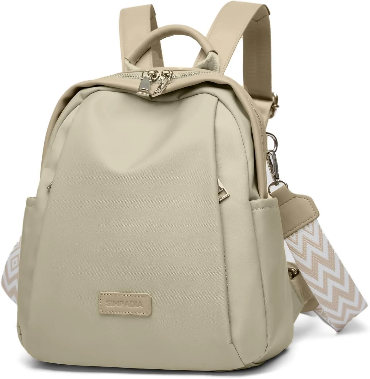 Mini Backpack Purse for Women Bohemian Casual Small Waterproof Anti-theft Handbags Travel Fashion Backpack Designer Ladies Shoulder Satchel Bags (Beige)