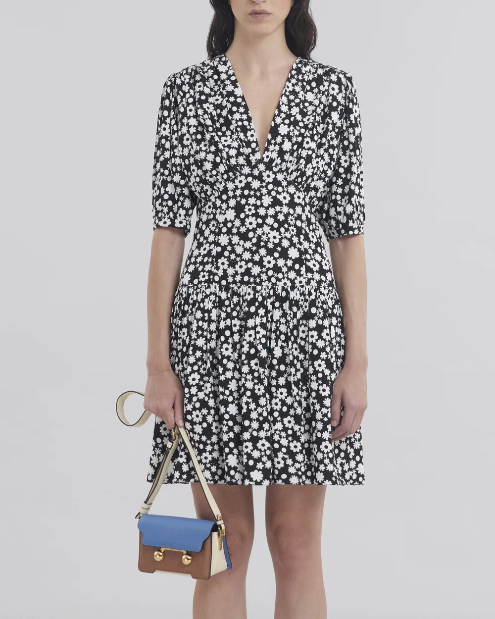 Mini Trunkaroo Shoulder Bag in Blue and Tan