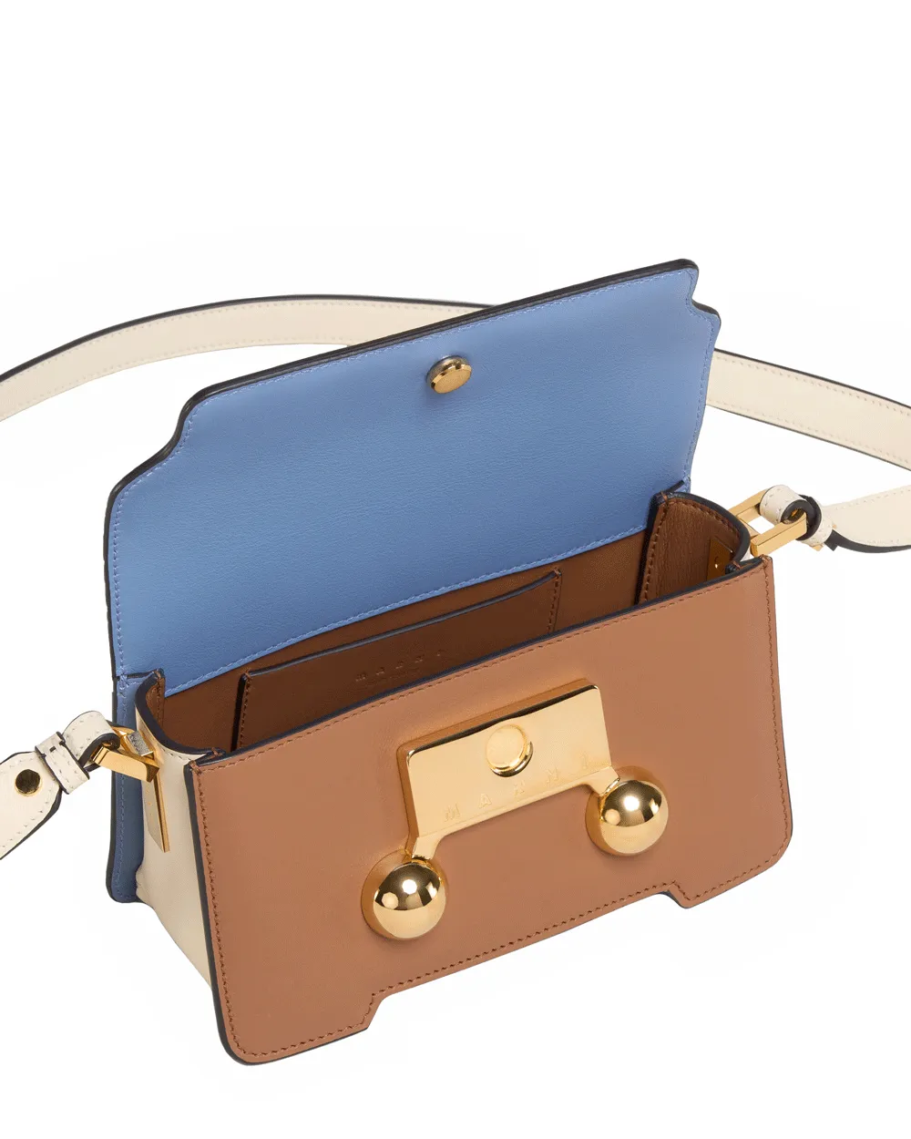 Mini Trunkaroo Shoulder Bag in Blue and Tan
