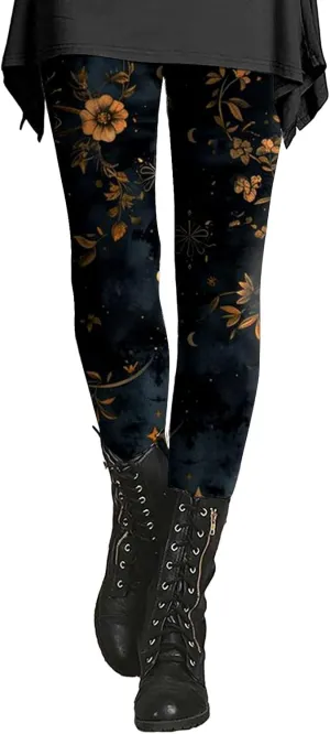 Miyaomn Stylish Boho Printed Leggings for Women Skinny Comfy Stretchy High Waisted Tights Workout Athletic Fitness Yoga Pants