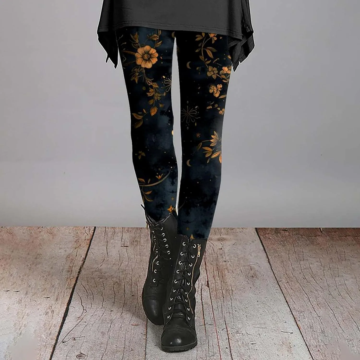 Miyaomn Stylish Boho Printed Leggings for Women Skinny Comfy Stretchy High Waisted Tights Workout Athletic Fitness Yoga Pants