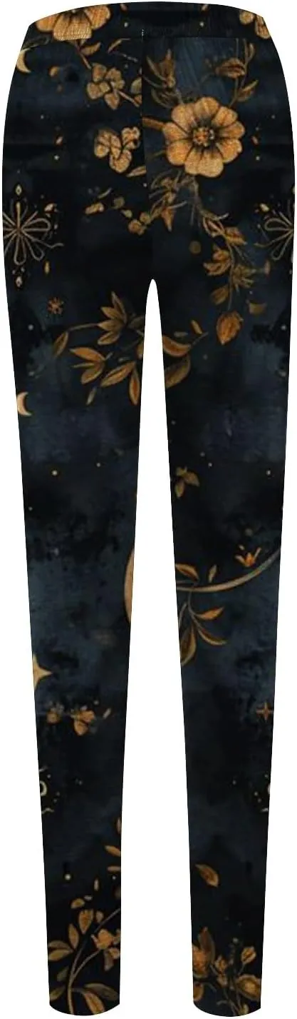 Miyaomn Stylish Boho Printed Leggings for Women Skinny Comfy Stretchy High Waisted Tights Workout Athletic Fitness Yoga Pants