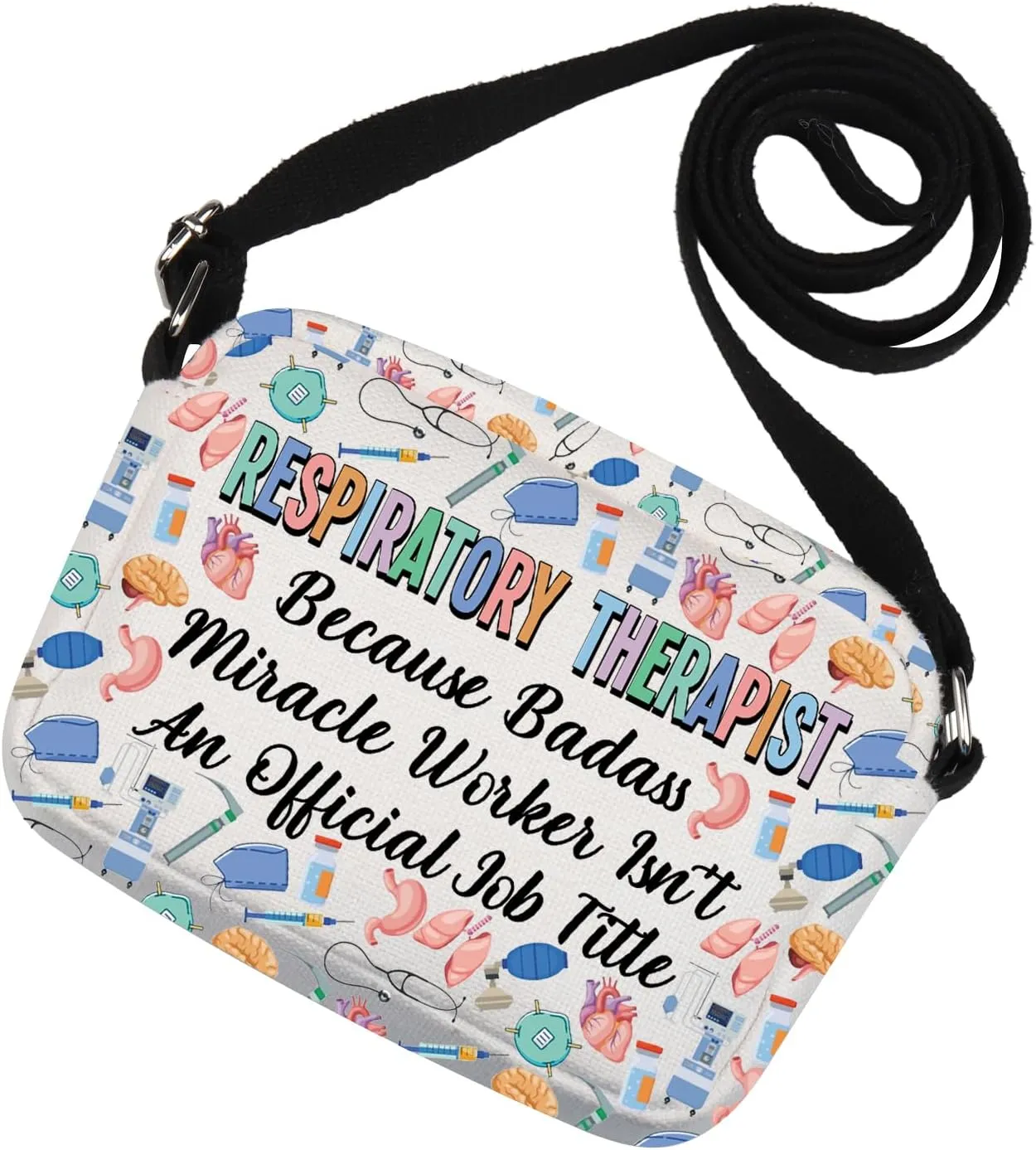 MNIGIU Funny Respiratory Therapist Gift RT Crossbody Bag for Lung Therapist RT Student Respiratory Nurse