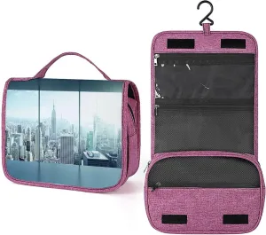 Modern Office,Toiletry Bag Hanging Travel Makeup Organizer,Modern Empty Office Interior,Cosmetic Makeup Bag for Full Sized Toiletries,Blue, Blue_15, 215-SDS0326MakeupBagA373