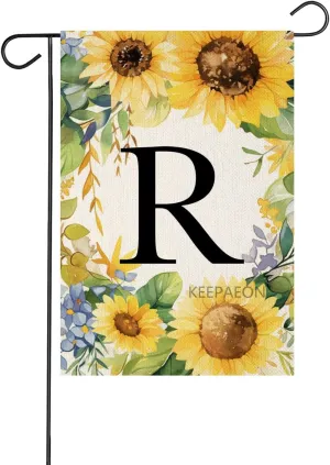 Monoram Letter B arden Fla Summer Sunflower 12x18 In Vertical Double Sided Sprin Floral Outside Decorations Small Linen Family Last Name Initial Yard Fla (2109)