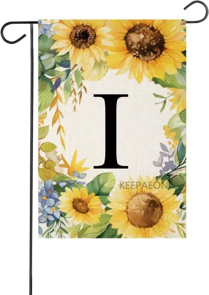 Monoram Letter B arden Fla Summer Sunflower 12x18 In Vertical Double Sided Sprin Floral Outside Decorations Small Linen Family Last Name Initial Yard Fla (2109)