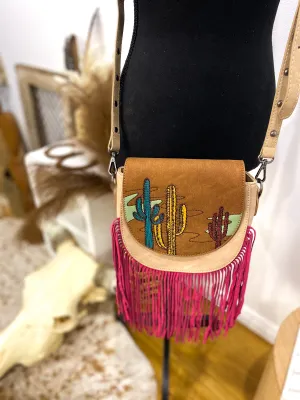 Montana West Embroidered Collection Crossbody Bag / PINK
