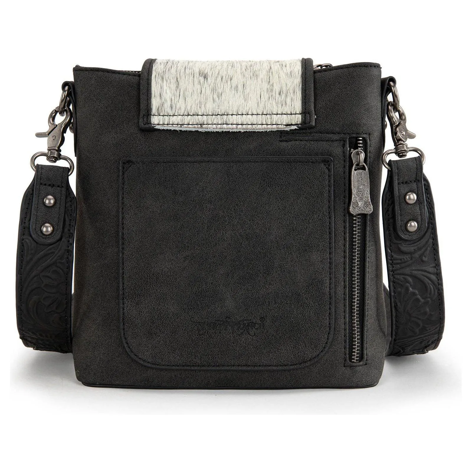 Montana West - TR185G-9360 Trinity Ranch Genuine Hair-On Cowhide Bag- Black