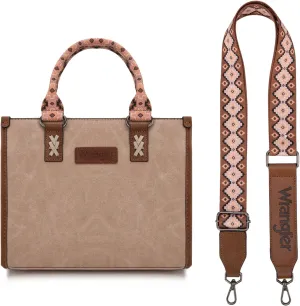 Montana West Wrangler Tote Bag for Women Western Retro Purse Top Handle Handbags with Aztec Strap