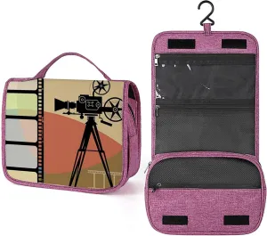 Movie Theme,Waterproof Travel Toiletry Hanging Bag,Composition with Projection and Strip,Makeup bag,Travel Organizers,Cosmetic Travel-Sized Container,Large Capacity for Women,Multicolor