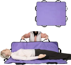 Multipurpose 48" x 40" Bed Pad with Reinforced Handles – Reusable & Washable Transfer Sheet for Caregiver, Bedridden & Elderly – Turning, Lifting & Repositioning Aid – Double-Sided Oxford Cloth,Purple