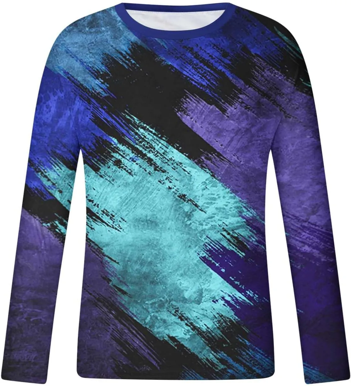 Muscularfit Crewneck Sweatshirt for Men 2024 Fashion Long Sleeve Contrast Color Pullover Blouse Casual Stylish Athletic Shirt