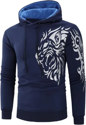 Muscularfit Graphic Hoodies Mens Sports Slim Fit Long Sleeve Pullover Workout Sweatshirts Crewneck Casual Shirts Fall Clothes