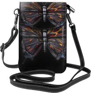 Mystery Butterfly Zippered Crossbody Bag, Women'S Shoulder Bag With Card Slot, &Removable Shoulder Strap, 7.6 X 4.9 In.