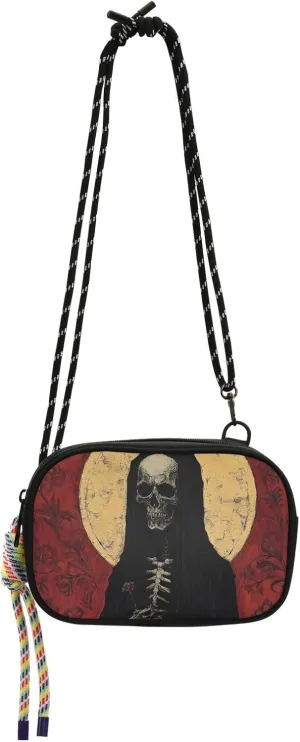 Mystery Skeleton Print Crossbody Handbags for Women Walking, Hiking Lightweight Shoulder Phone Purse