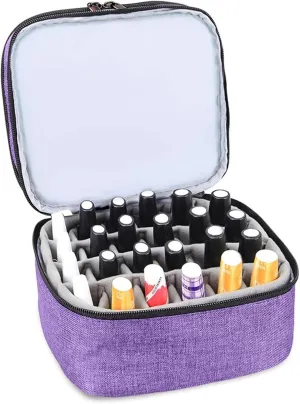 Nail Polish Storage Bag Portable Double-Layer Bag For Nail Polish Holds 30 Bottles Holder Storage Bag For Nail Varnish And Manicure Set(Purple)