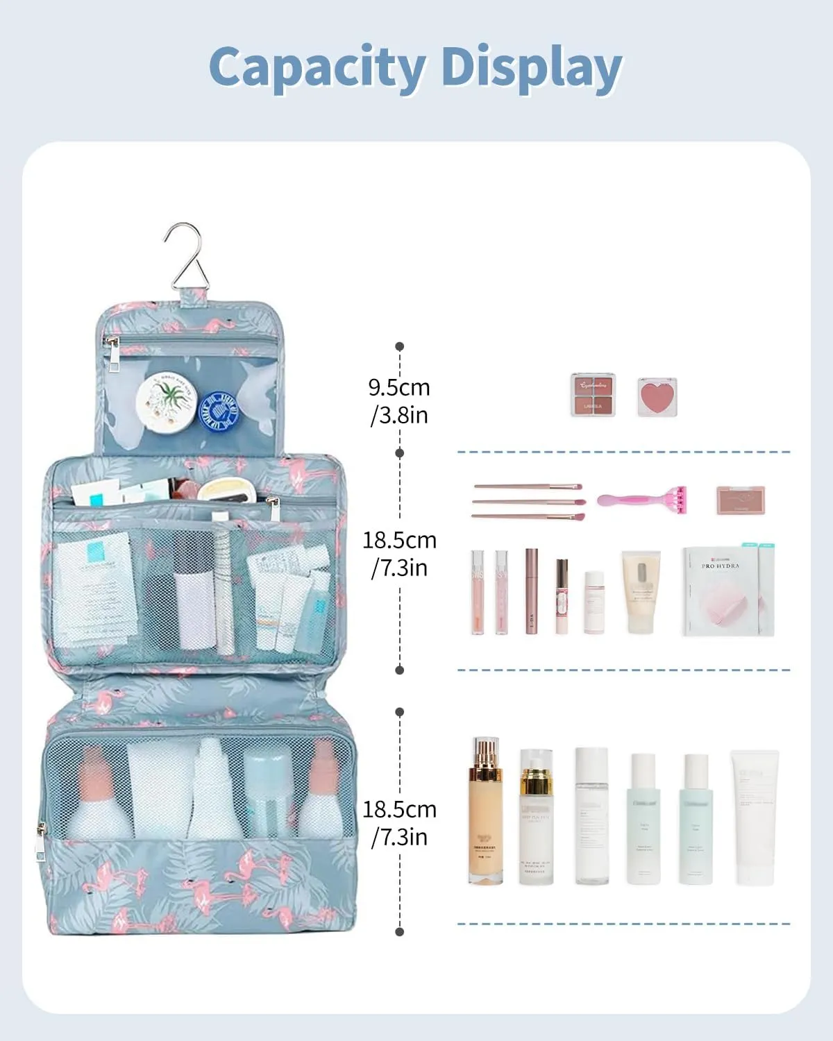 Narwey Hanging Travel Toiletry Bag Cosmetic Make up Organizer for Women and Girls Waterproof