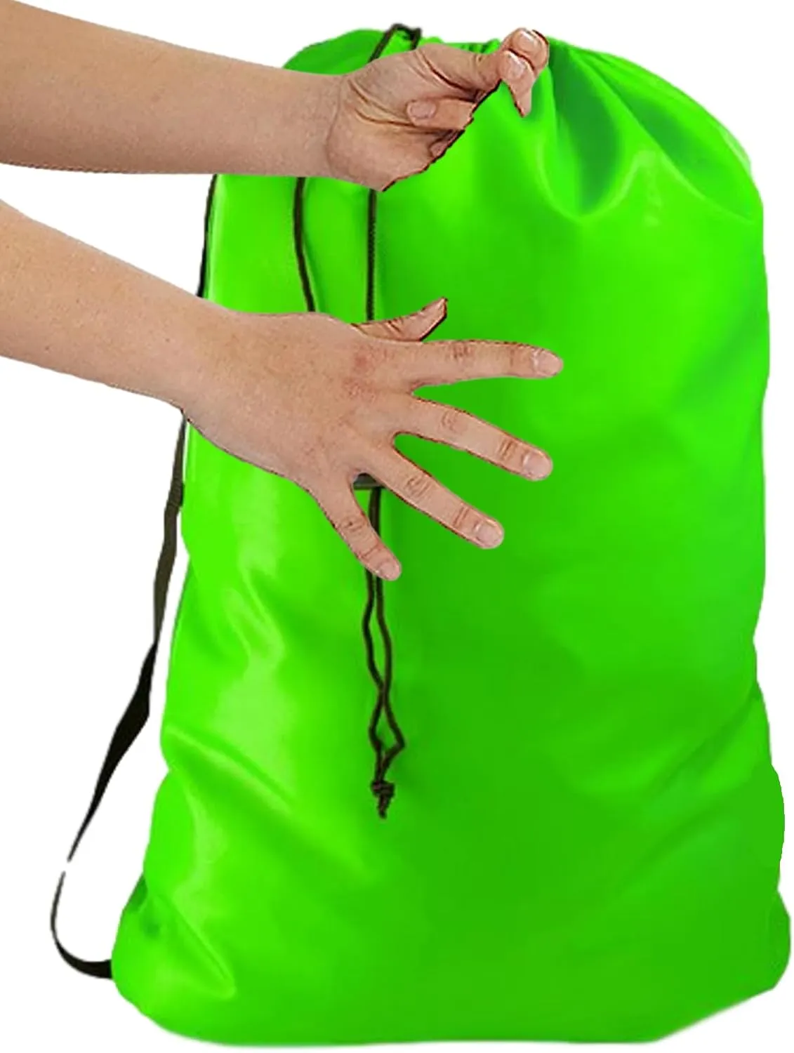 NEON GREEN Laundry Bag Heavy Duty w/Shoulder Strap by Ultra Essentials, XXL 30" X 40" Tear Resistant Utility Bags, Dorm Hamper, Camping Tent, Sports Ball, Clothes, Yarn Storage