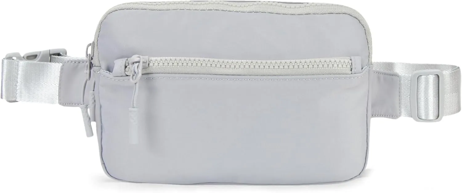 NGIL Crossbody Belt bag for Woman, Crossbody Pack, Small Belt Pack for Women, Workout, Traveling, Running Hip Bag, Hiking Waist Bag with Adjustable Strap (Ash Gray)