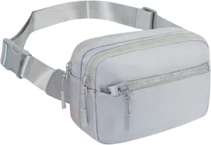 NGIL Crossbody Belt bag for Woman, Crossbody Pack, Small Belt Pack for Women, Workout, Traveling, Running Hip Bag, Hiking Waist Bag with Adjustable Strap (Ash Gray)