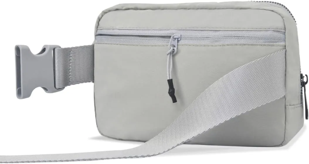 NGIL Mini Belt Bag for Women Crossbody Pack Workout Traveling Running Hiking Waist Bag with Adjustable Strap(Light Gray)