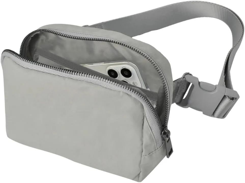 NGIL Mini Belt Bag for Women Crossbody Pack Workout Traveling Running Hiking Waist Bag with Adjustable Strap(Light Gray)